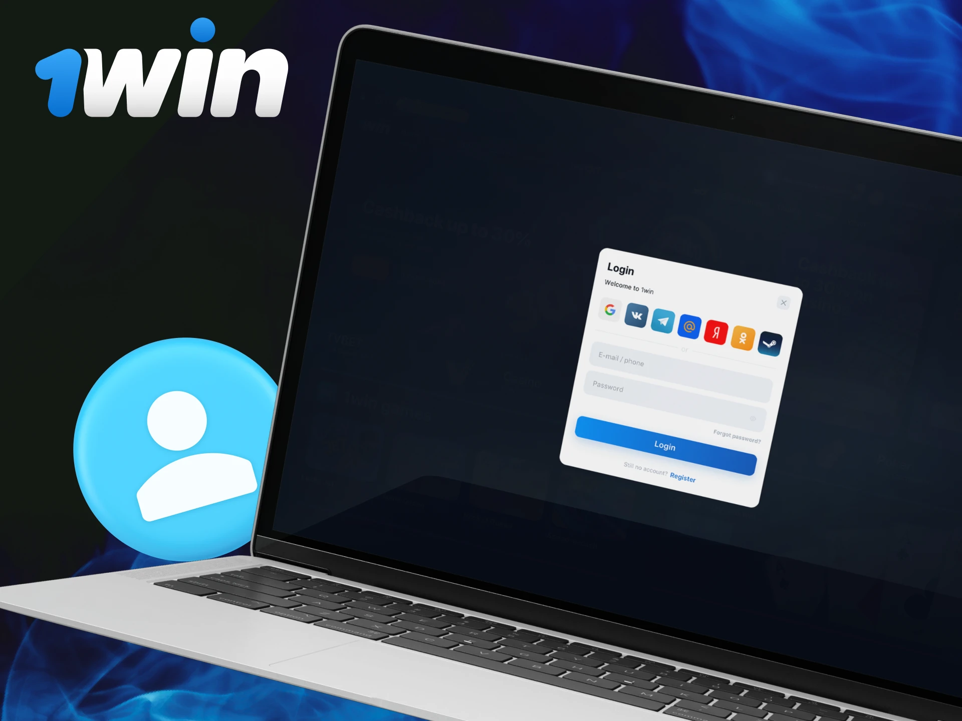 How to log in to the 1Win casino website.