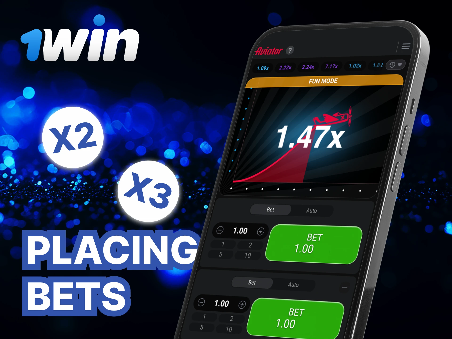 What are Placing Bets at Favorable or Reasonable Odds for playing Aviator at 1Win casino.