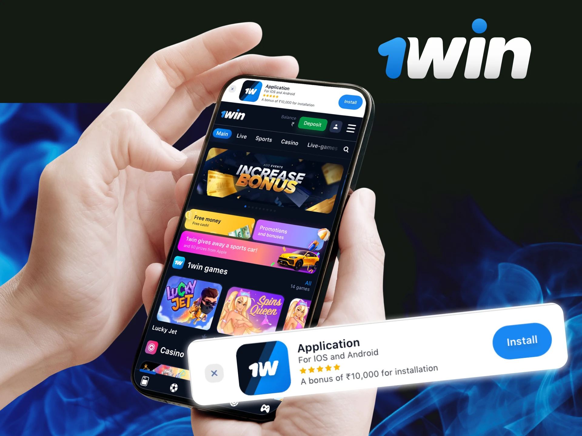 Instructions on how to install the 1Win casino mobile application for the Aviator game.