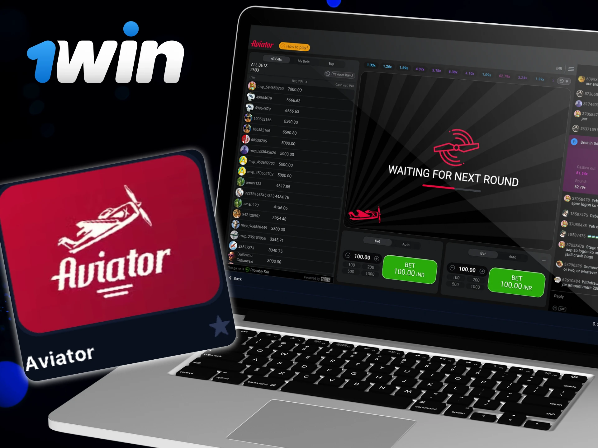 Instructions on how a user can start playing Aviator at 1Win Casino.