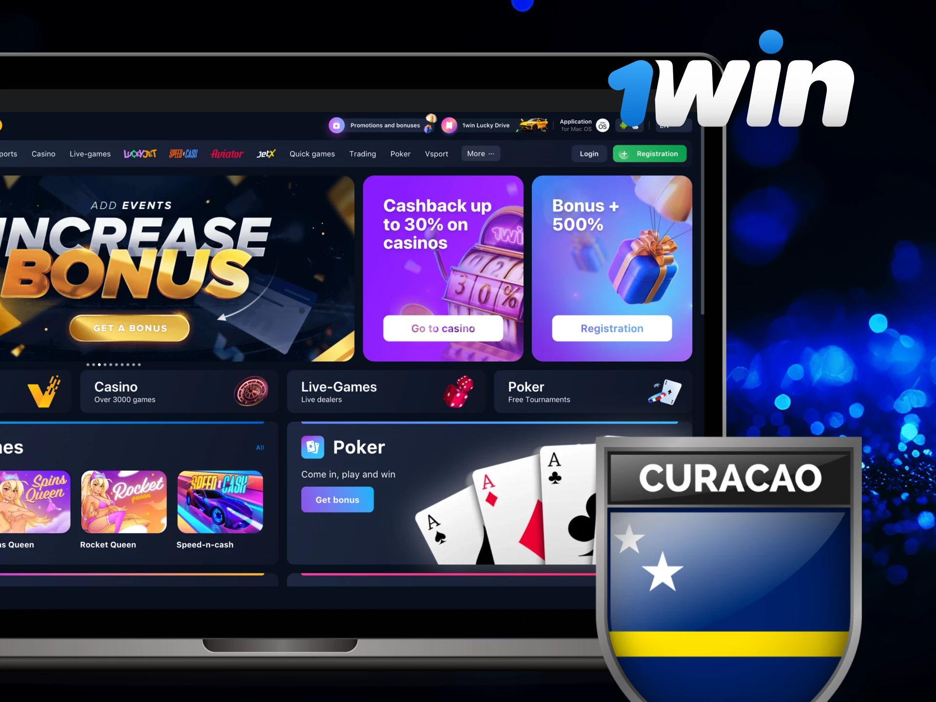 1Win Casino is legal in India and has a Curacao gaming license.