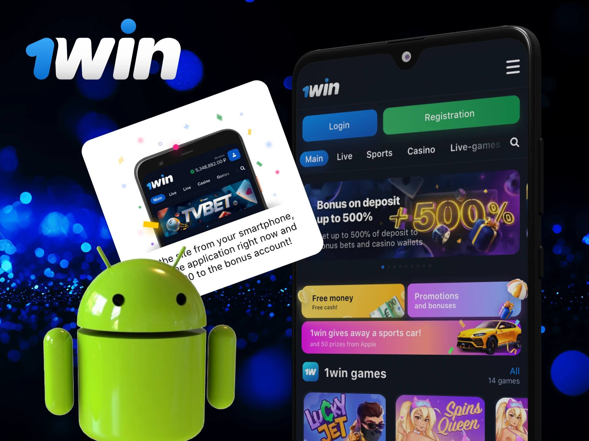 Is there a 1Win casino app for Android phones.