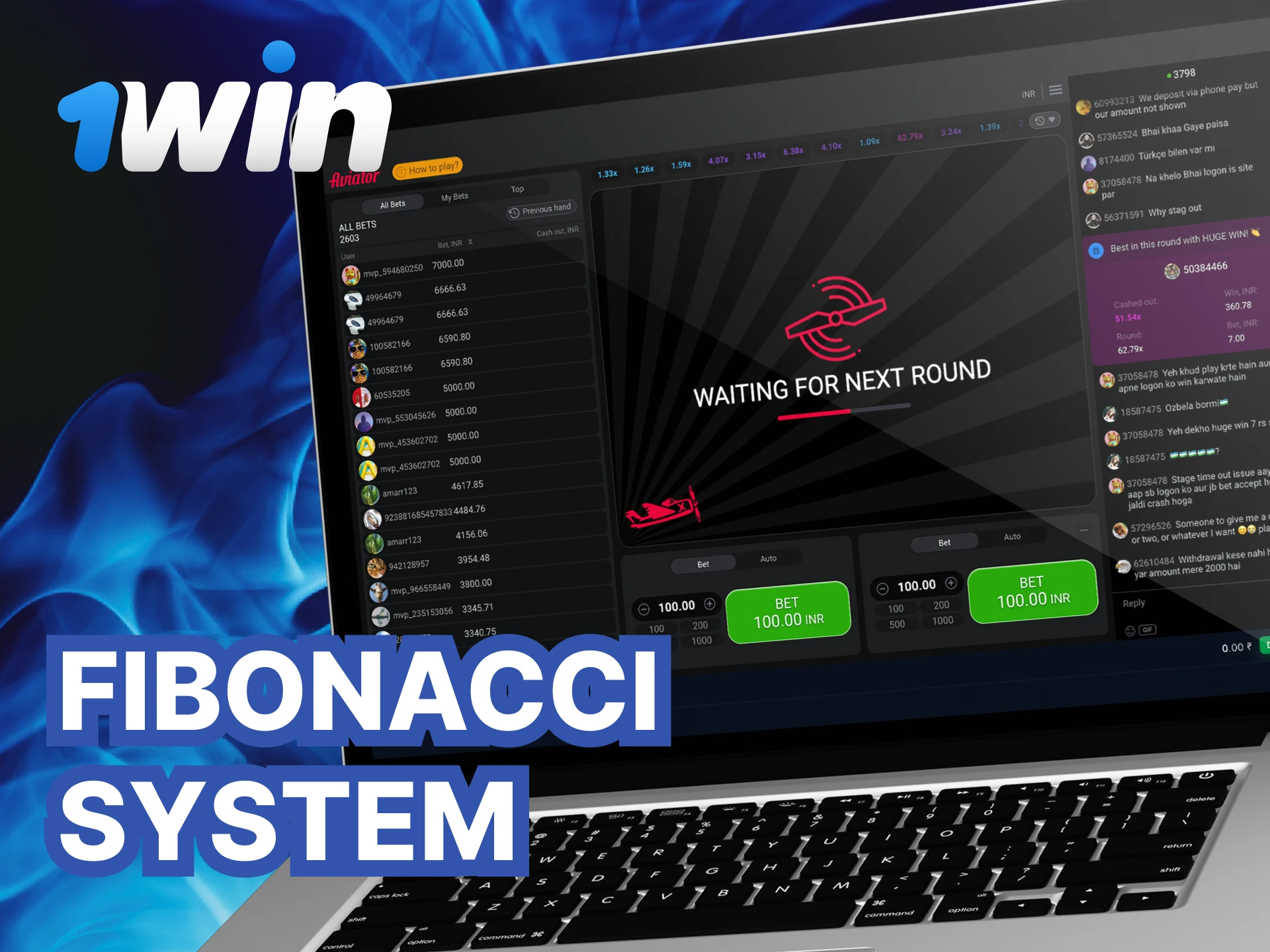 What is the Fibonacci System for playing in the Aviator game at 1Win casino.