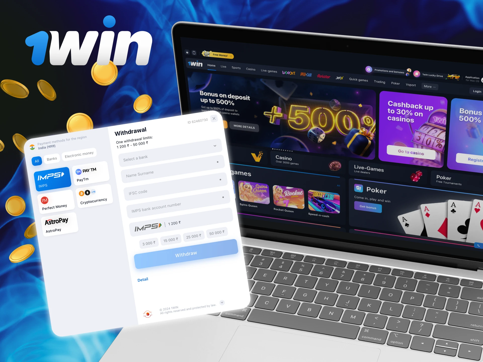Step-by-step instructions for withdrawing money from your 1win casino account.