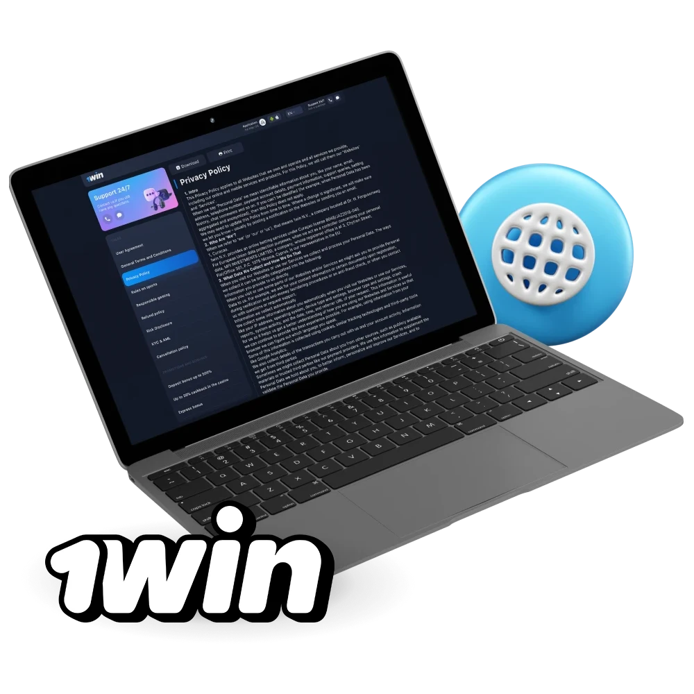 What is the Cookies Policy of the 1win casino website.