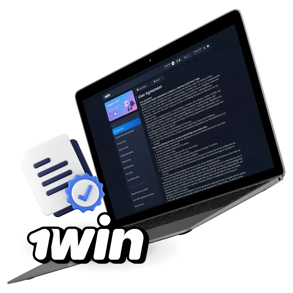 What are the conditions for using the 1win casino website.