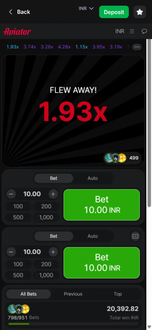 End of the 1win Aviator game.