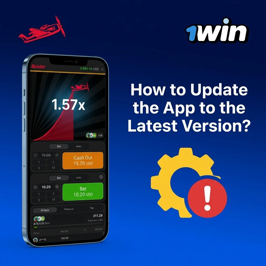 1win Aviator app update process on mobile device showing download notification and installation steps.