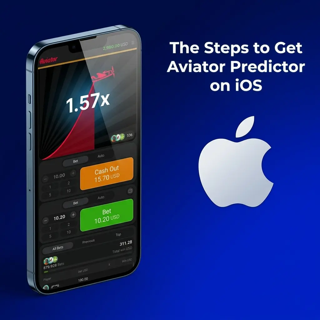 Steps to install Aviator Predictor on iOS via third-party profile, including Settings, Trust Developer, and registration steps.