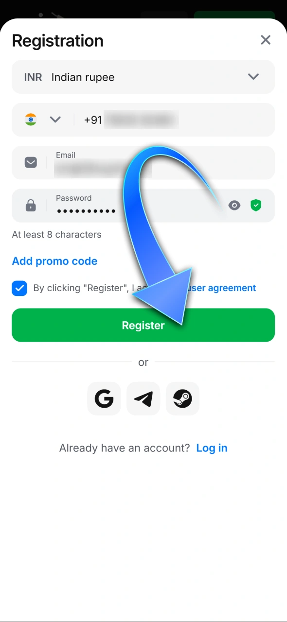 Create a new 1win account to qualify for active bonuses.