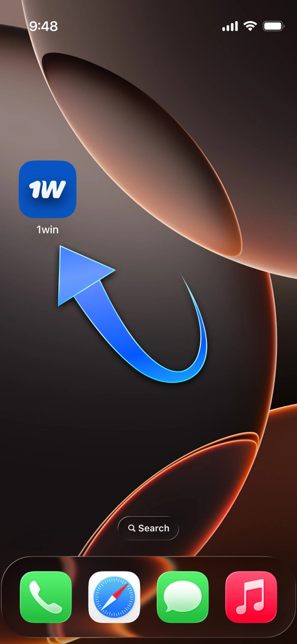 Register at 1win using the official mobile application.